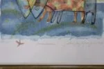 Colour lithograph, Aino Myllykangas, Heaven the dog, 1993
