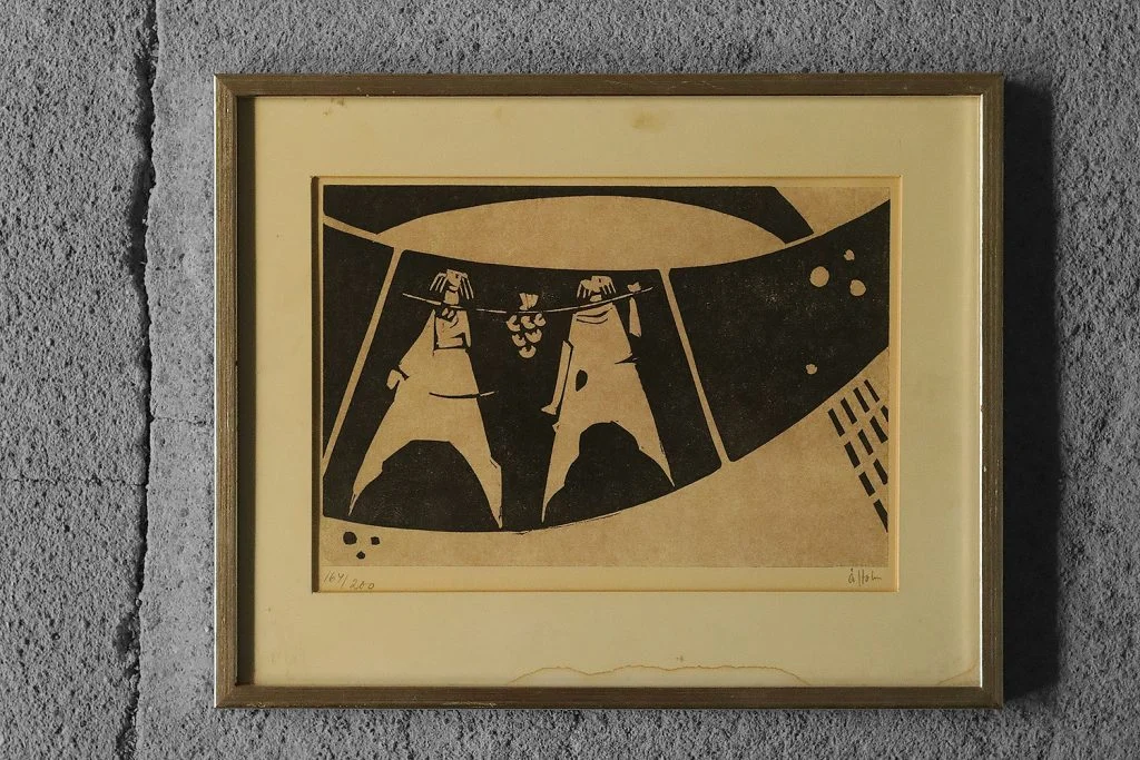 Linocut, Åke Holm, Biblical Motif, 1970s
