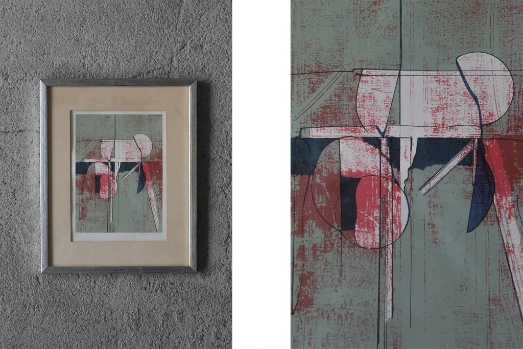 Colour lithograph, Anders Österlin, Sweden