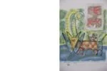 Colour lithograph, Aino Myllykangas, Heaven the dog, 1993