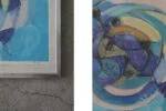 Colour lithograph, Gustav Bolin, Composition, 1970s