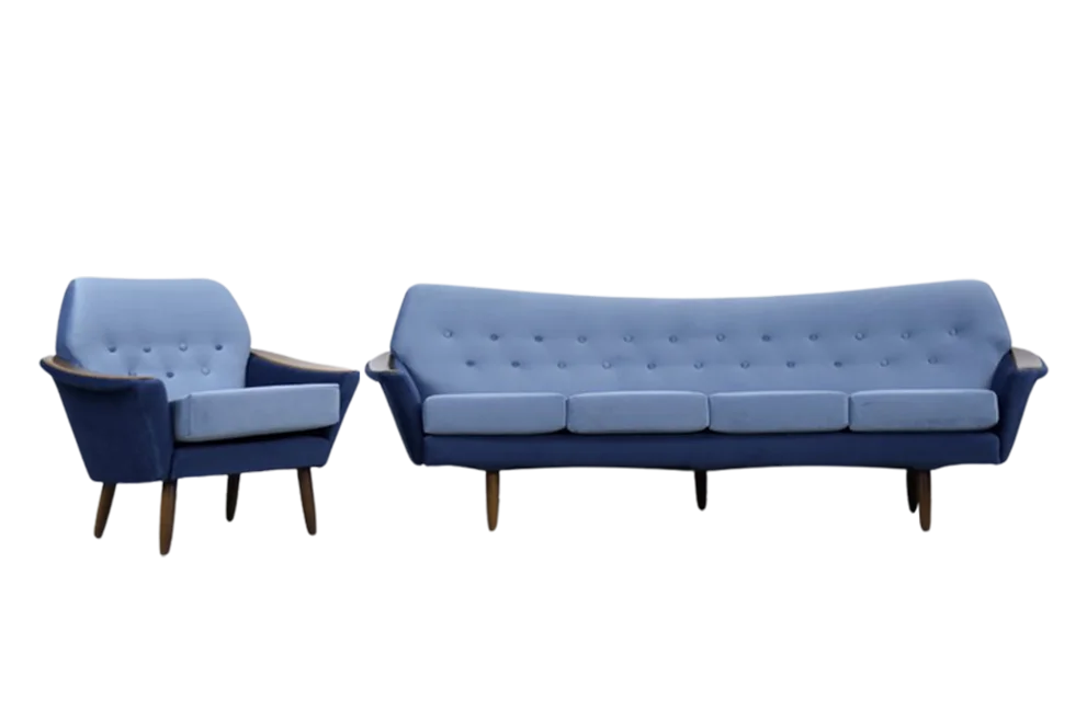 Velvet lounge suite, Holm Fabriker AB, Sweden, 1960s