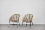 Pair of vintage bamboo armchairs, 1960s