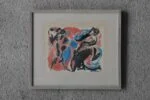 Colour lithograph, Bergets röda, Paul Holsby, 1963