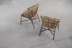 Pair of vintage bamboo armchairs, 1960s