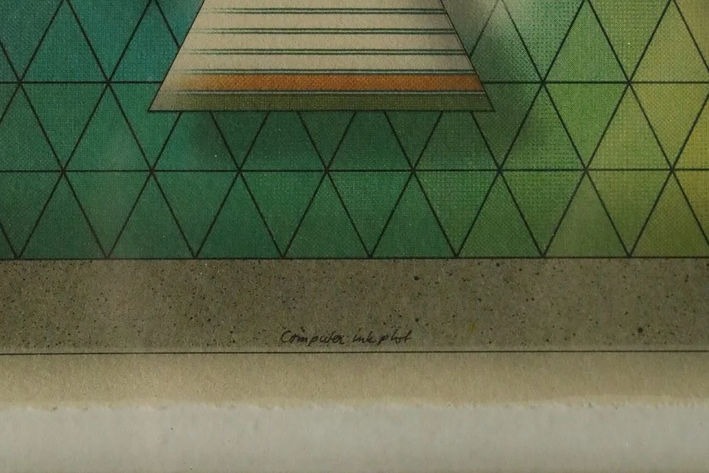 Computer ink plot, Beck & Jung, Green Indian game,1985