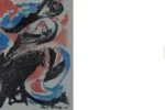 Colour lithograph, Bergets röda, Paul Holsby, 1963