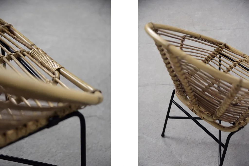 Pair of vintage bamboo armchairs, 1960s