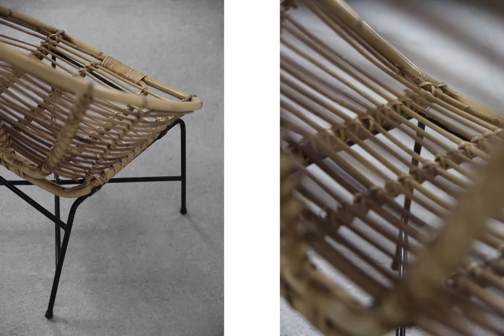 Pair of vintage bamboo armchairs, 1960s
