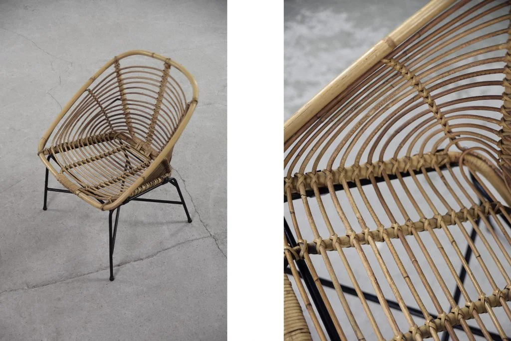 Pair of vintage bamboo armchairs, 1960s