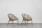 Pair of vintage bamboo armchairs, 1960s