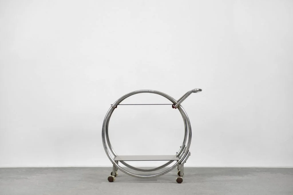 Chrome Art Deco bar cart, 1930s