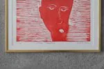 Colour woodcut, Michael Casford, Professor Brainbird