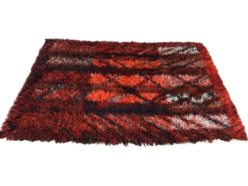 Wool Rya rug, designed by Marianne Richter, Sweden, 1960s