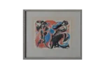 Colour lithograph, Bergets röda, Paul Holsby, 1963