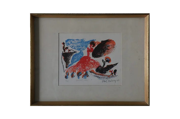 Colour lithograph, Spansk dans, Paul Holsby, 1967
