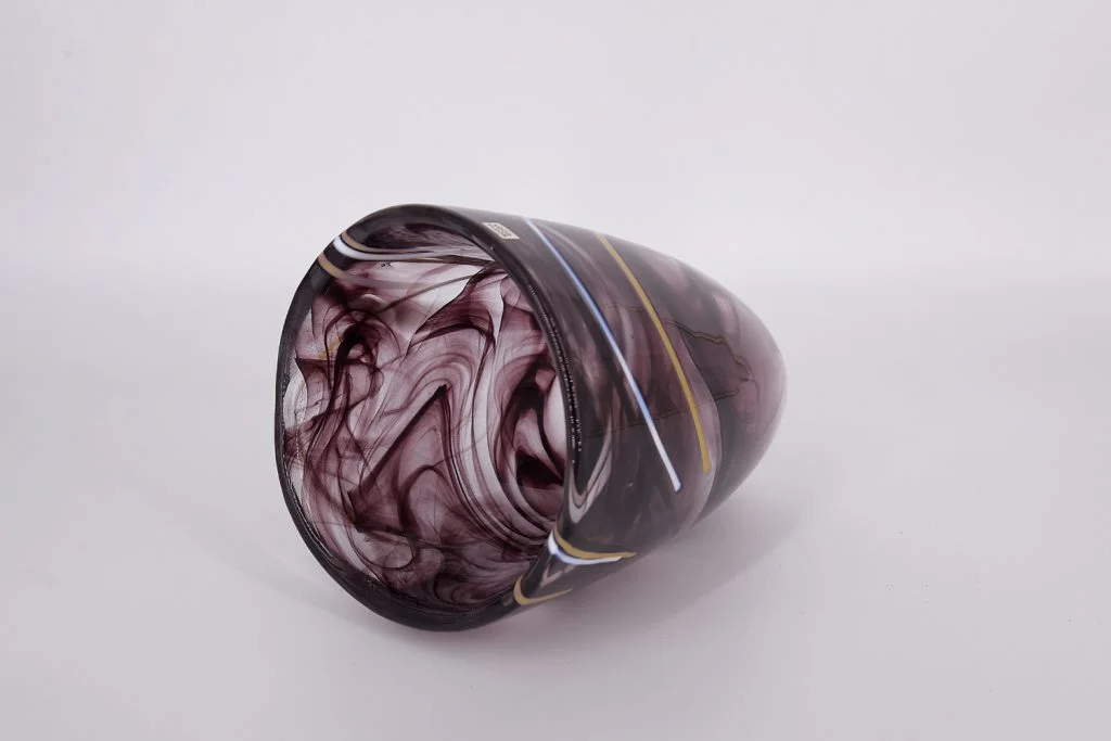 Glass Contrast Vase, designed by Anna Ehrner, Kosta Boda, Sweden, 1980s