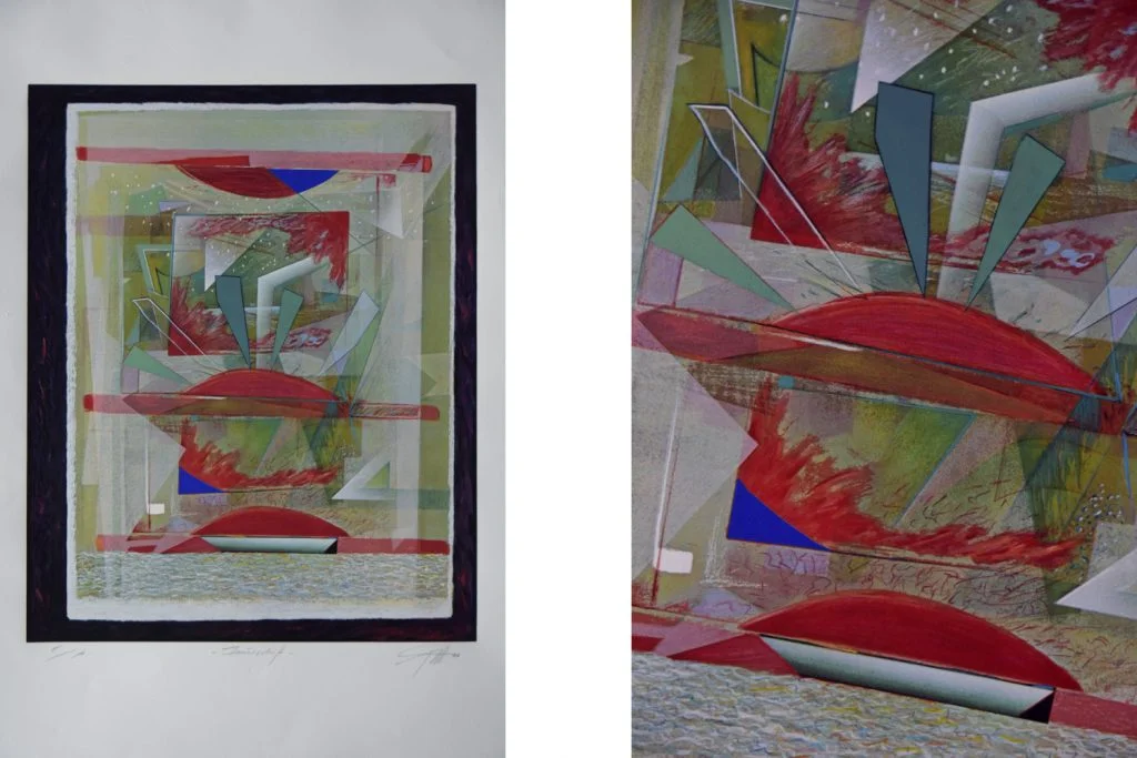 Screen print, Peter Foeller, Feuerschiff, 1990