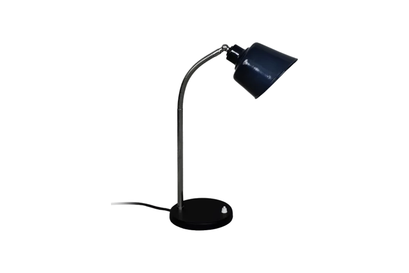 Industrial desk lamp with enamel shade, Poland, 1950s