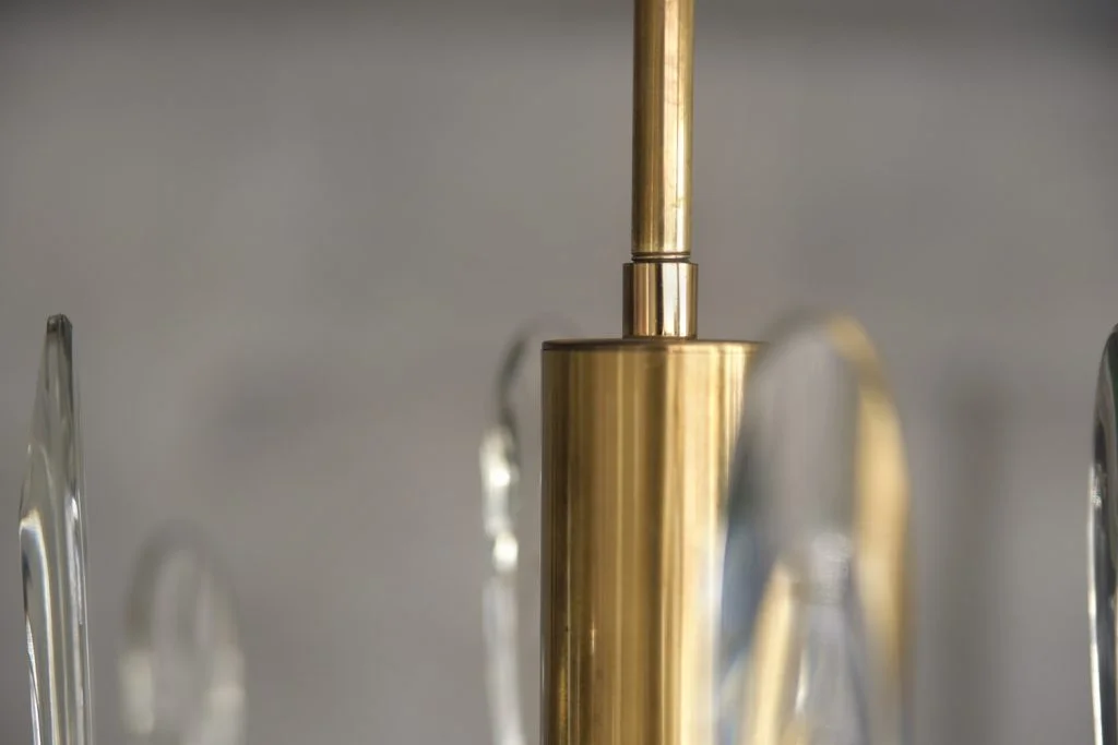Brass chandelier, designed by G. Sciolari, Italy, 1970s