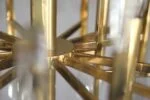 Brass chandelier, designed by G. Sciolari, Italy, 1970s