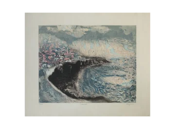 Etching on Arches paper, Lawrence Heyman, Seacoast, 1960s