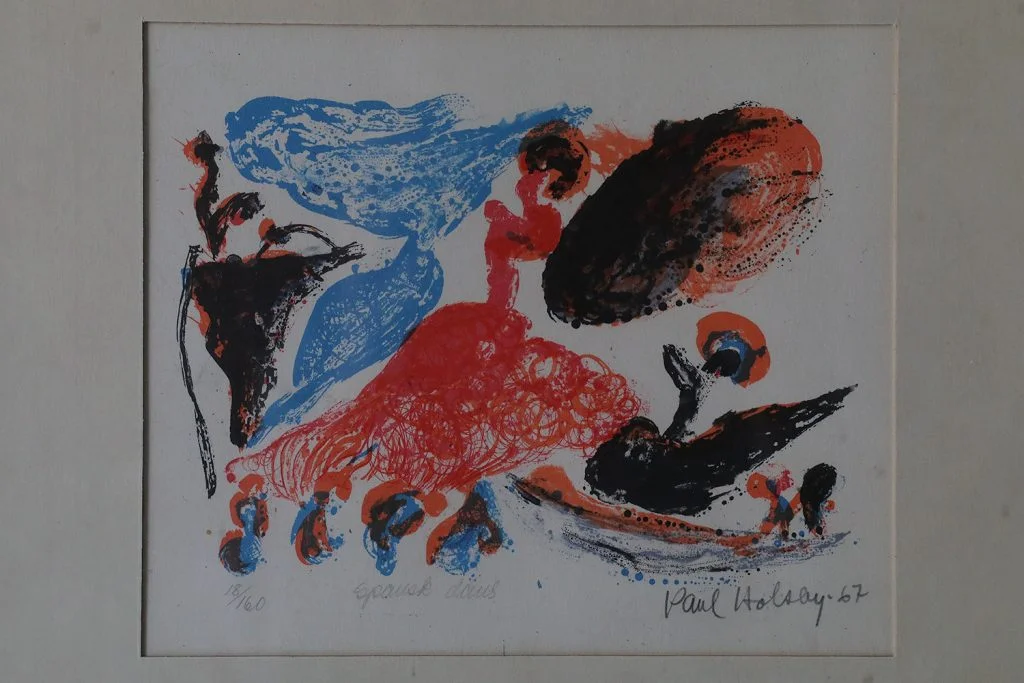 Colour lithograph, Spansk dans, Paul Holsby, 1967