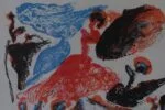Colour lithograph, Spansk dans, Paul Holsby, 1967