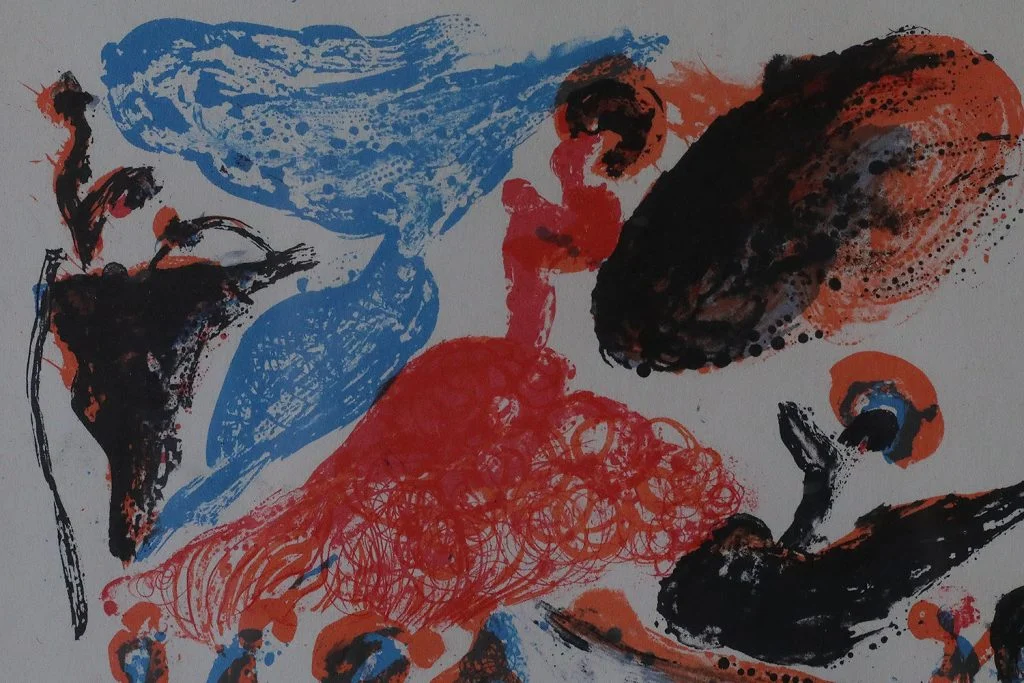 Colour lithograph, Spansk dans, Paul Holsby, 1967