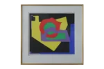 Colour lithograph, Aage Schmidt, Komposition, 1987