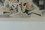 Colour lithograph, Jürgen Von Konow, Window view, Söndrum, 1958