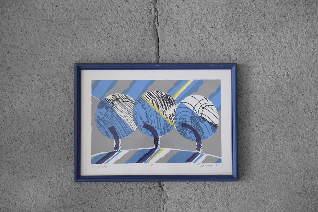 Colour lithograph, Knut Grane, Vintern, 1991