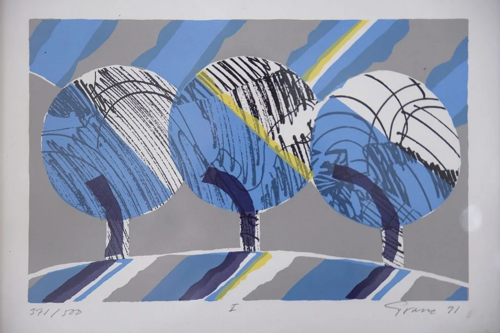 Colour lithograph, Knut Grane, Vintern, 1991