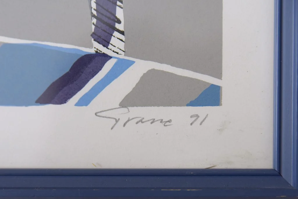 Colour lithograph, Knut Grane, Vintern, 1991