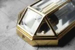 Geometric gold wall sconces, Italy, 1970s