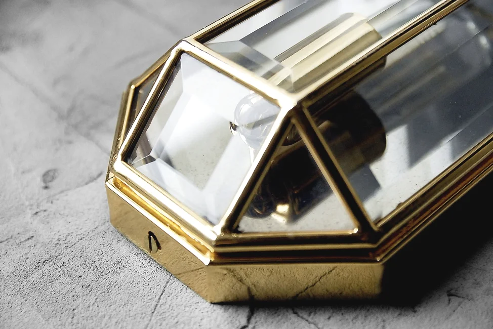 Geometric gold wall sconces, Italy, 1970s