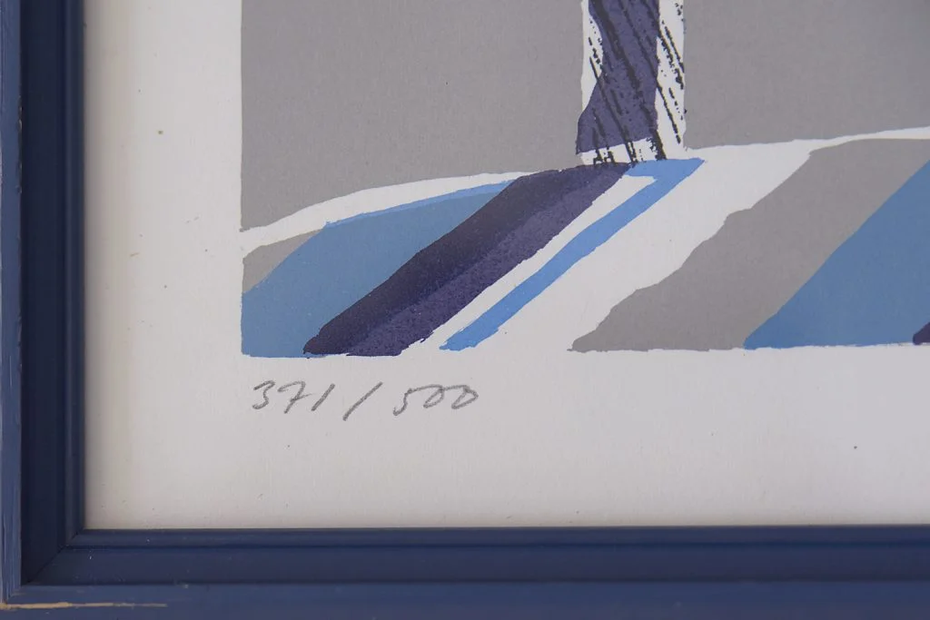 Colour lithograph, Knut Grane, Vintern, 1991