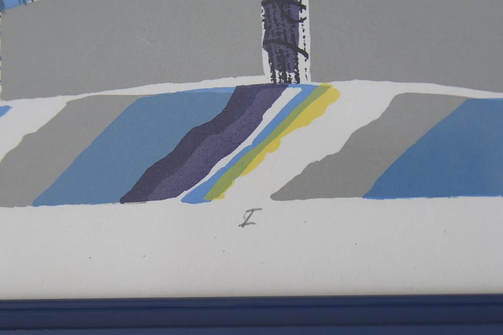 Colour lithograph, Knut Grane, Vintern, 1991
