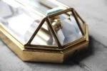 Geometric gold wall sconces, Italy, 1970s