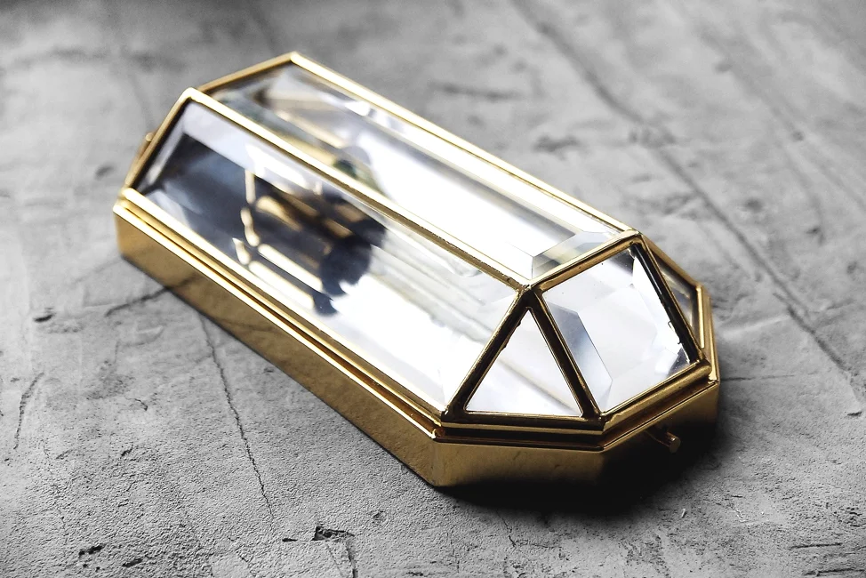 Geometric gold wall sconces, Italy, 1970s