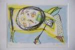 Colour lithograph, Lis Zwick, Maskot, 1996