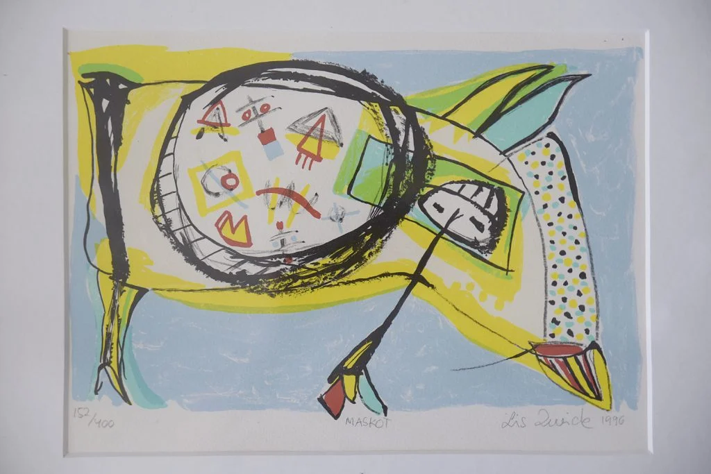 Colour lithograph, Lis Zwick, Maskot, 1996