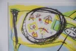 Colour lithograph, Lis Zwick, Maskot, 1996