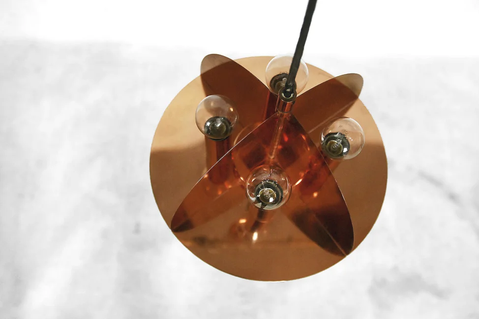 Copper pendant lamp, Scandinavia, 1970s