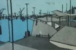 Etching, Otto Eglau, Im Hafen, 1961