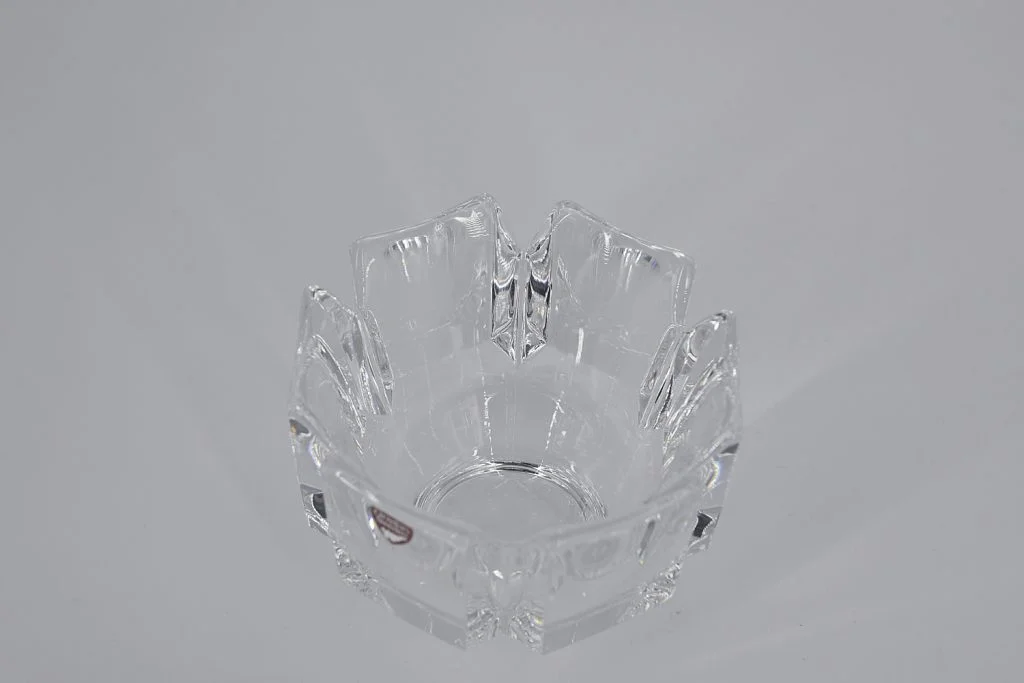 Crystal Corona Bowl, designed by Lars Hellsten, Orrefors, Sweden, 1970s