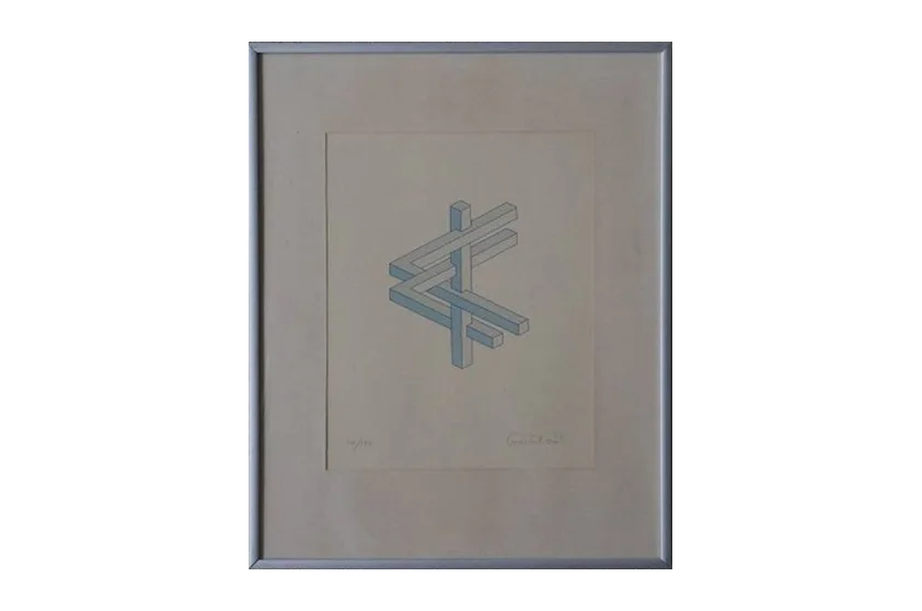 Lithograph, Impossible figures, Oscar Reutersvärd, Sweden