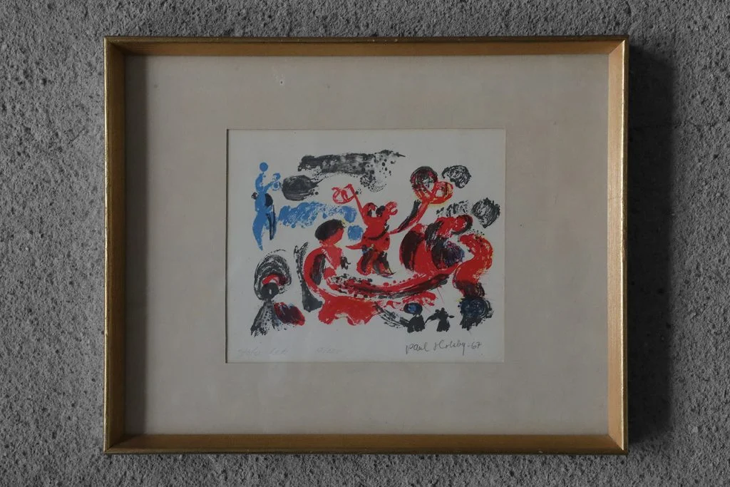 Colour lithograph, Yster lek, Paul Holsby, 1967