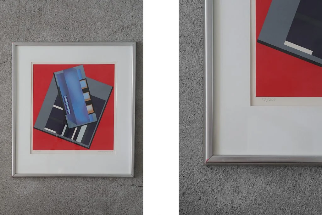 Colour screen print, Peder Duke, Composition, 1989