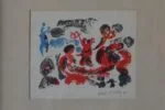 Colour lithograph, Yster lek, Paul Holsby, 1967